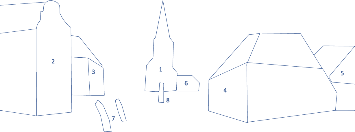 tekening van objecten op het schilderij