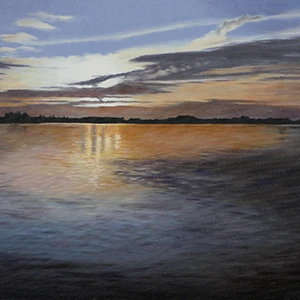 Avondlicht over de IJssel